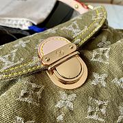 LV Monogram Denim Mini Pleaty Shoulder Bag Green M95050 Size 26 x 15 x 9 cm - 3