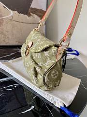 LV Monogram Denim Mini Pleaty Shoulder Bag Green M95050 Size 26 x 15 x 9 cm - 5