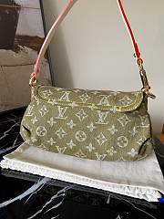 LV Monogram Denim Mini Pleaty Shoulder Bag Green M95050 Size 26 x 15 x 9 cm - 6