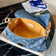LV Monogram Denim Mini Pleaty Shoulder Bag Blue M95050 Size 26 x 15 x 9 cm - 3