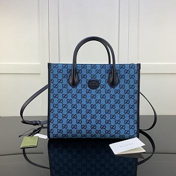 Gucci GG Small Tote Bag Blue 659983 Size 31 x 26.5 x 14 cm
