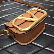Valentino Valegaravani Supervee Small Calf Leather Crossbody Bag Brown 3008 Size 18 x 13 x 7 cm - 4