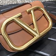 Valentino Valegaravani Supervee Small Calf Leather Crossbody Bag Brown 3008 Size 18 x 13 x 7 cm - 3