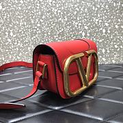 Valentino Valegaravani Supervee Small Calf Leather Crossbody Bag Red 3008 Size 18 x 13 x 7 cm - 2
