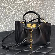 Valentino Escape Calfskin Small Shopping Bag Black 0770 Size 31 x 25 x 15 cm - 1