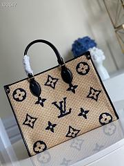 LV Onthego Monogram Giant Weave Embroidery Tote Bag M57723 Size 35 x 27 x 14 cm - 1