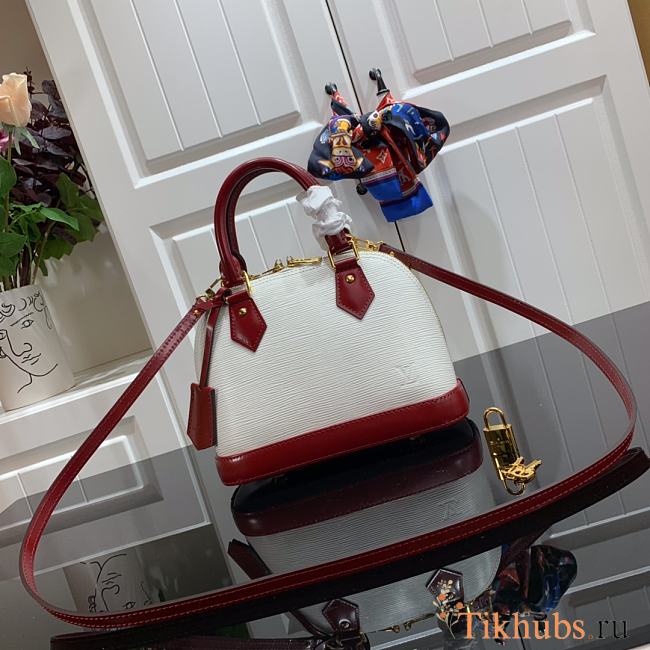 LV Alma BB Handbag White Fight Red M40301 Size 23.5 x 17.5 x 11.5 cm - 1