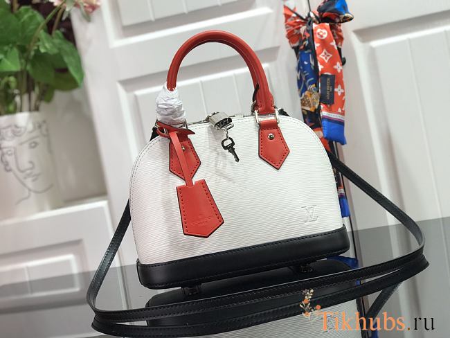 LV Alma BB Handbag White Color Matching M40301 Size 23.5 x 17.5 x 11.5 cm - 1