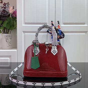 LV Alma BB Handbag Red M90447 Size 23.5 x 17.5 x 11.5 cm