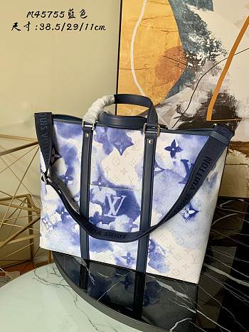 LV New Tote GM Monogram Other in Blue M45755 Size 38.5 x 29 x 11 cm