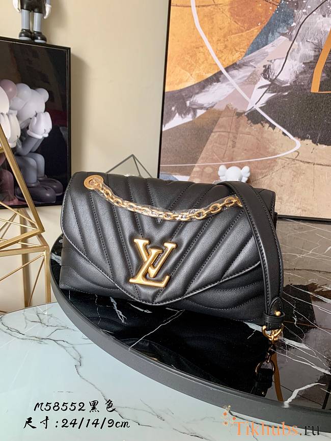 LV New Wave Chain Bag H24 in Black M58552 Size 24 x 14 x 9 cm - 1