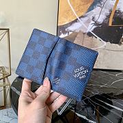 LV Pocket Wallet Card Case for Men Blue N60441 Size 8 x 11 x 1 cm - 3