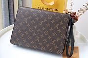 LV S Lock A4 Pouch Monogram Macassar M80560 Size 27 x 21 x 3.5 cm - 4