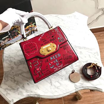 D & G Handbag Red 5558 Size 24 x 13 x 19 cm