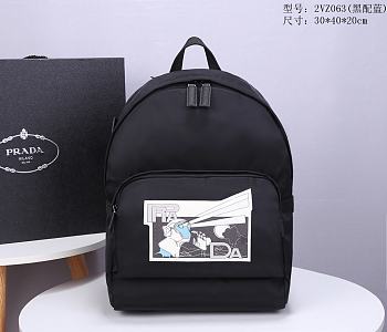 PRADA Backpack Black 2VZ063 Size 30 x 40 x 20 cm