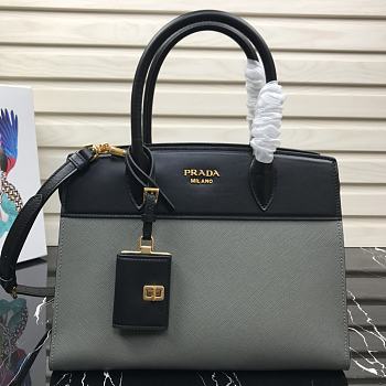 PRADA Handle Bag Black/Gray 1BA046 Size 30 × 23 × 15 cm