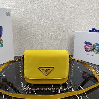 PRADA Messenger Bag Yellow 1BD263 Size 21 x 16 x 6.5 cm