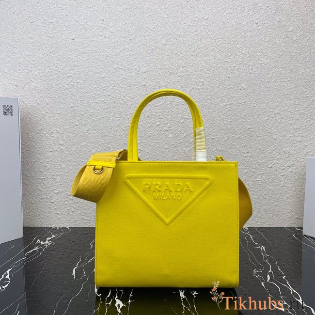 PRADA Tote Bag Yellow 1BG382 Size 26 x 23.5 x 9 cm - 1