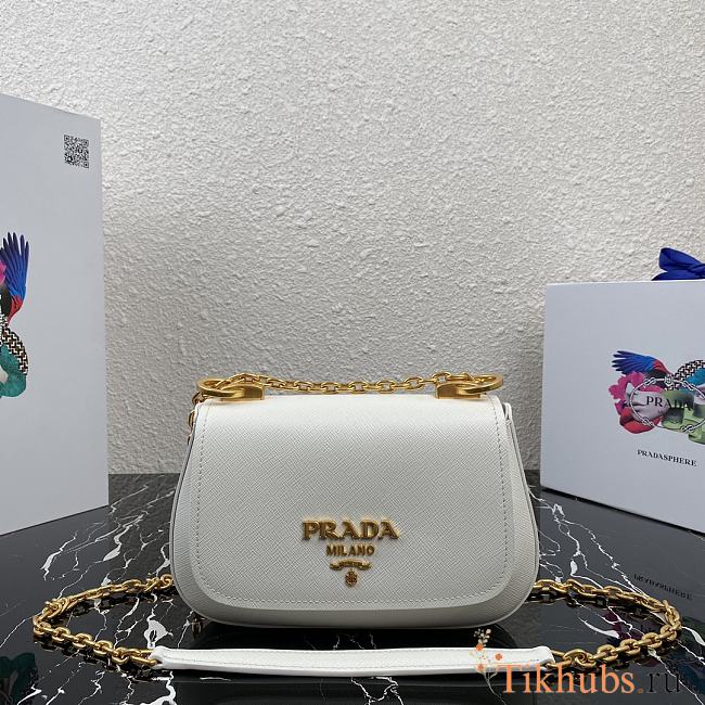 PRADA Crossbody Bag White 1BD275 Size 22 x 14 x 6.5 cm - 1