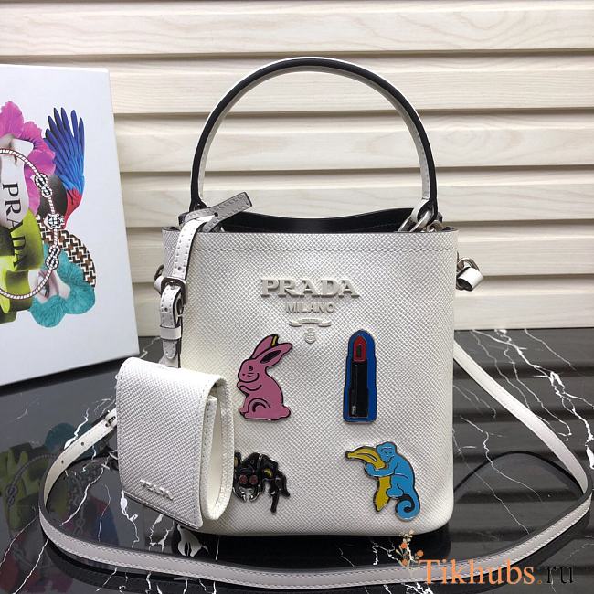 PRADA Bucket-Shaped Shopping Bag 1BA217 Size 18 × 17 × 10.5 cm - 1