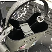 PRADA Bucket-Shaped Shopping Bag Gray 1BA217 Size 18 × 17 × 10.5 cm - 5