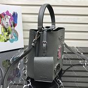 PRADA Bucket-Shaped Shopping Bag Gray 1BA217 Size 18 × 17 × 10.5 cm - 4