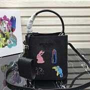 PRADA Bucket-Shaped Shopping Bag Black 1BA217 Size 18 × 17 × 10.5 cm - 1