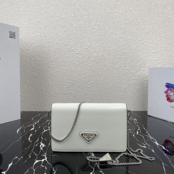 PRADA Necklace Bag White 1BD307 Size 19 x 10.5 x 3.5 cm