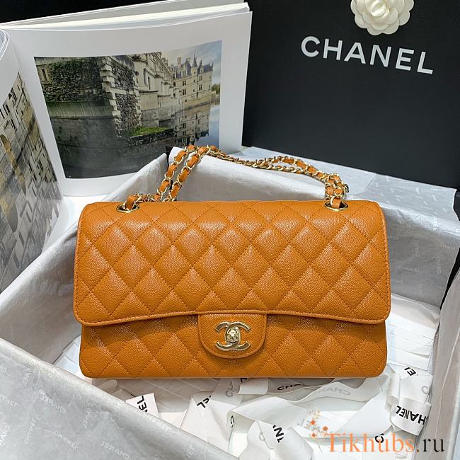 Chanel Classic Flap Bag Orange 112 25 cm - 1