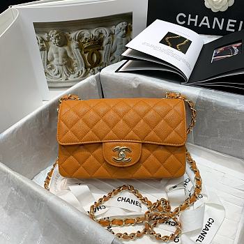 Chanel Classic Flap Bag Orange Red 116 Size 20 cm