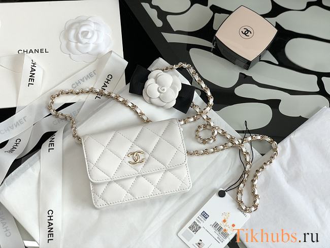 Chanel Camellia Chain Bag White 88024 - 1