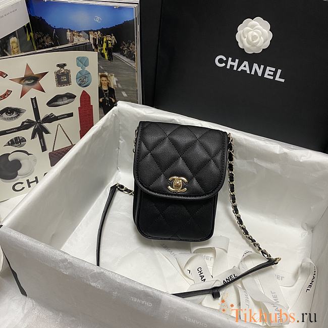 Chanel Mini Messenger Bag Black As2540 Size 17 × 13 × 6 cm - 1