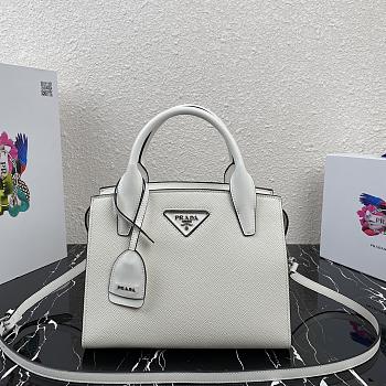 Prada Handbag White 1BA297 Size 26 x 20 x 13.5 cm