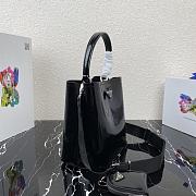 Prada Glossy Bucket Bag Black 1BA319 Size 22 x 23 x 13 cm - 3