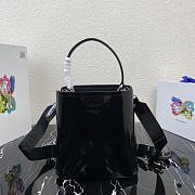 Prada Glossy Bucket Bag Black 1BA319 Size 22 x 23 x 13 cm - 2