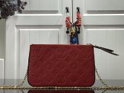 Louis Vuitton Pochette Double Zip Red With Navy Blue M63919 Size 20 x 12.5 x 3 cm - 4