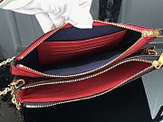 Louis Vuitton Pochette Double Zip Red With Navy Blue M63919 Size 20 x 12.5 x 3 cm - 3
