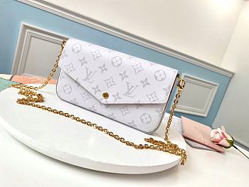 Louis Vuitton Pochette Felicie Bag in White Monogram M61276 Size 21 x 11 x 2 cm