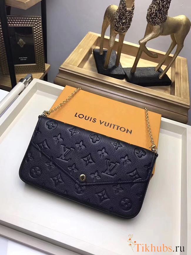 Louis Vuitton Monogram Empreinte Pochette Felicie Black M64064 Size 21 x 12 x 3 cm - 1