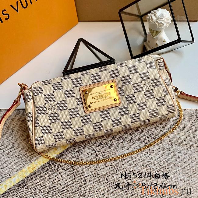 Louis Vuitton Eva Damier Azur Shoulder Bag White N55214 Size 25 x 4 x 13 cm - 1