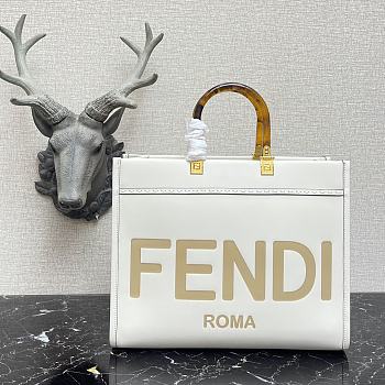 Fendi Medium Leather Tote Bag White 887 Size 36 x 17 x 31 cm