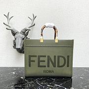 Fendi Medium Leather Tote Bag Green 887 Size 36 x 17 x 31 cm - 1