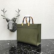 Fendi Medium Leather Tote Bag Green 887 Size 36 x 17 x 31 cm - 4