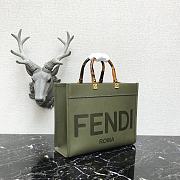 Fendi Medium Leather Tote Bag Green 887 Size 36 x 17 x 31 cm - 5