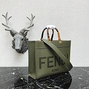 Fendi Medium Leather Tote Bag Green 887 Size 36 x 17 x 31 cm - 6