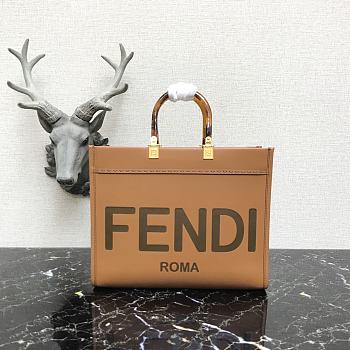 Fendi Medium Leather Tote Bag Brown 887 Size 36 x 17 x 31 cm