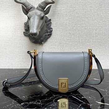 Fendi Moonlight Leather Handbag Blue Size 21 x 9 x 14 cm