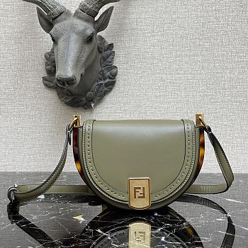 Fendi Moonlight Leather Handbag Green Size 21 x 9 x 14 cm