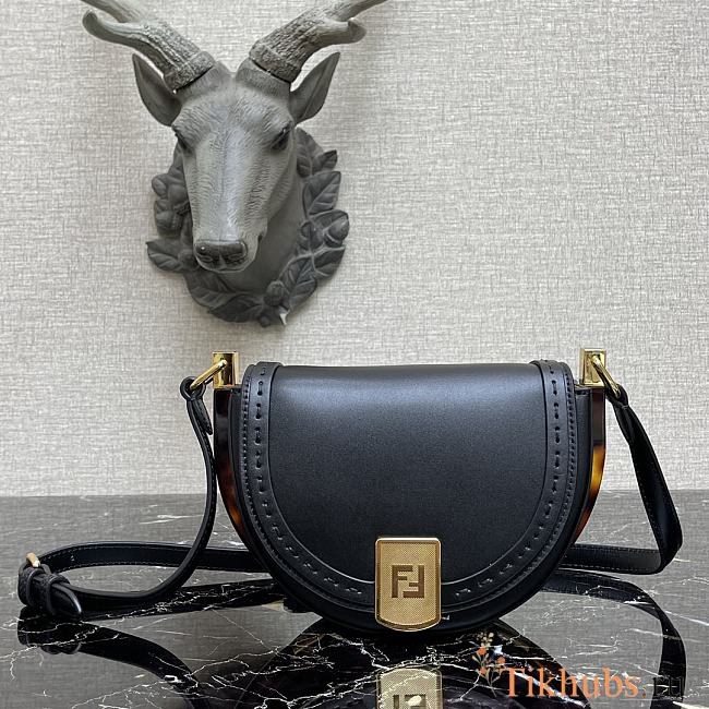 Fendi Moonlight Leather Handbag Black Size 21 x 9 x 14 cm - 1