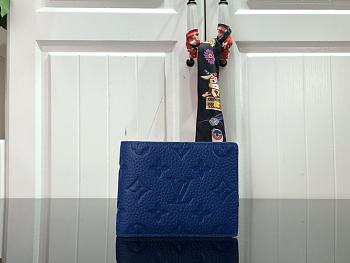 Louis Vuitton Slender Wallet LV Blue M80590 Size 11 x 8.5 x 2 cm